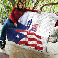 Custom Puerto Rico Football Quilt Vamos Los Boricuas