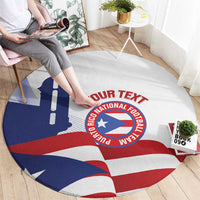 Custom Puerto Rico Football Round Carpet Vamos Los Boricuas