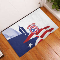 Custom Puerto Rico Football Rubber Doormat Vamos Los Boricuas