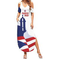 Custom Puerto Rico Football Summer Maxi Dress Vamos Los Boricuas
