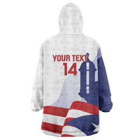 Custom Puerto Rico Football Wearable Blanket Hoodie Vamos Los Boricuas