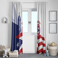 Custom Puerto Rico Football Window Curtain Vamos Los Boricuas