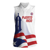 Custom Puerto Rico Football Women Sleeveless Polo Shirt Vamos Los Boricuas