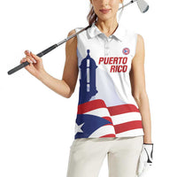 Custom Puerto Rico Football Women Sleeveless Polo Shirt Vamos Los Boricuas