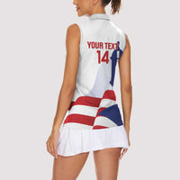 Custom Puerto Rico Football Women Sleeveless Polo Shirt Vamos Los Boricuas