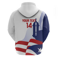 Custom Puerto Rico Football Zip Hoodie Vamos Los Boricuas