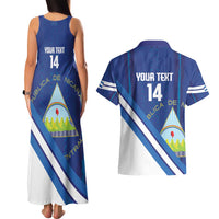 Custom Nicaragua Football Couples Matching Tank Maxi Dress and Hawaiian Shirt Vamos Los Pinoleros