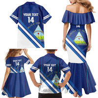 Custom Nicaragua Football Family Matching Mermaid Dress and Hawaiian Shirt Vamos Los Pinoleros