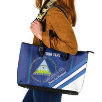 Custom Nicaragua Football Leather Tote Bag Vamos Los Pinoleros