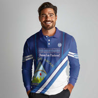 Custom Nicaragua Football Long Sleeve Polo Shirt Vamos Los Pinoleros