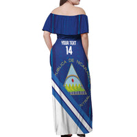 Custom Nicaragua Football Off Shoulder Maxi Dress Vamos Los Pinoleros