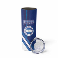 Custom Nicaragua Football Skinny Tumbler Vamos Los Pinoleros