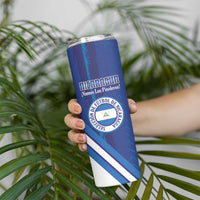 Custom Nicaragua Football Skinny Tumbler Vamos Los Pinoleros