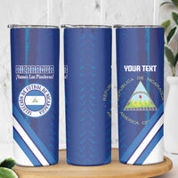 Custom Nicaragua Football Skinny Tumbler Vamos Los Pinoleros