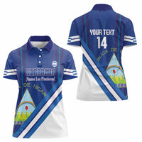 Custom Nicaragua Football Women Polo Shirt Vamos Los Pinoleros