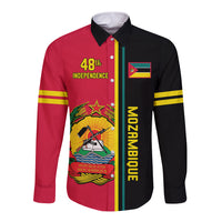 Personalised Independence Day Mozambique Long Sleeve Button Shirt Muzambhiki Coat Of Arms - Wonder Print Shop
