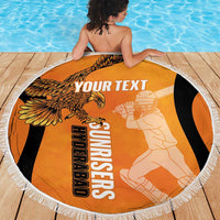 Custom Hyderabad India Cricket Beach Blanket Go Sunrisers Eagle