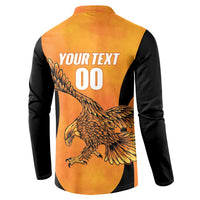 Custom Hyderabad India Cricket Button Sweatshirt Go Sunrisers Eagle