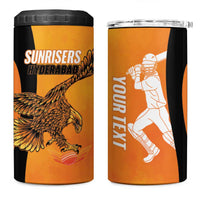 Custom Hyderabad India Cricket 4 in 1 Can Cooler Tumbler Go Sunrisers Eagle