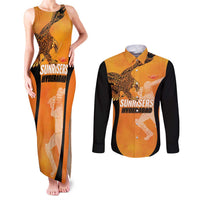 Custom Hyderabad India Cricket Couples Matching Tank Maxi Dress and Long Sleeve Button Shirt Go Sunrisers Eagle