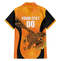 Custom Hyderabad India Cricket Family Matching Long Sleeve Bodycon Dress and Hawaiian Shirt Go Sunrisers Eagle