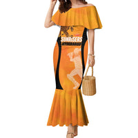 Custom Hyderabad India Cricket Family Matching Mermaid Dress and Hawaiian Shirt Go Sunrisers Eagle