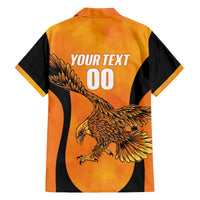Custom Hyderabad India Cricket Family Matching Off The Shoulder Long Sleeve Dress and Hawaiian Shirt Go Sunrisers Eagle