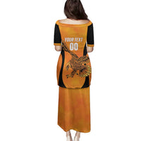 Custom Hyderabad India Cricket Family Matching Puletasi and Hawaiian Shirt Go Sunrisers Eagle