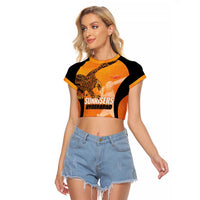 Custom Hyderabad India Cricket Raglan Cropped T Shirt Go Sunrisers Eagle