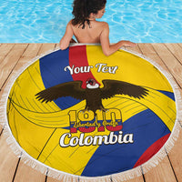 Personalised Colombia Independence Day Beach Blanket 1810 Libertad y Orden