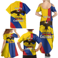 Personalised Colombia Independence Day Family Matching Summer Maxi Dress and Hawaiian Shirt 1810 Libertad y Orden