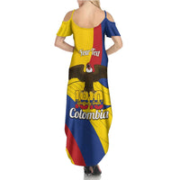 Personalised Colombia Independence Day Family Matching Summer Maxi Dress and Hawaiian Shirt 1810 Libertad y Orden