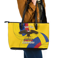 Personalised Colombia Independence Day Leather Tote Bag 1810 Libertad y Orden
