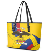 Personalised Colombia Independence Day Leather Tote Bag 1810 Libertad y Orden