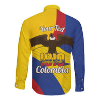 Personalised Colombia Independence Day Long Sleeve Button Shirt 1810 Libertad y Orden