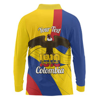 Personalised Colombia Independence Day Long Sleeve Polo Shirt 1810 Libertad y Orden