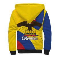 Personalised Colombia Independence Day Sherpa Hoodie 1810 Libertad y Orden