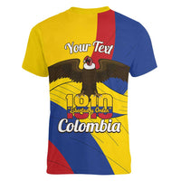 Personalised Colombia Independence Day Women V-Neck T-Shirt 1810 Libertad y Orden