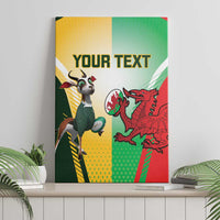 Custom South Africa And Wales Rugby Canvas Wall Art Springboks Welsh Mascots Dynamic Version - Wonder Print Shop