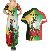 Custom South Africa And Wales Rugby Couples Matching Summer Maxi Dress and Hawaiian Shirt Springboks Welsh Mascots Dynamic Version - Wonder Print Shop
