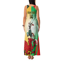 Custom South Africa And Wales Rugby Family Matching Tank Maxi Dress and Hawaiian Shirt Springboks Welsh Mascots Dynamic Version - Wonder Print Shop
