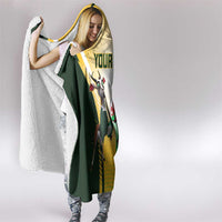 Custom South Africa And Wales Rugby Hooded Blanket Springboks Welsh Mascots Dynamic Version