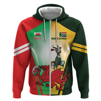 Custom South Africa And Wales Rugby Hoodie Springboks Welsh Mascots Dynamic Version - Wonder Print Shop