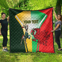 Custom South Africa And Wales Rugby Quilt Springboks Welsh Mascots Dynamic Version - Wonder Print Shop
