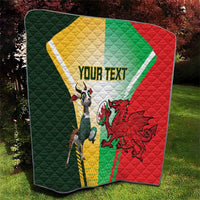 Custom South Africa And Wales Rugby Quilt Springboks Welsh Mascots Dynamic Version - Wonder Print Shop