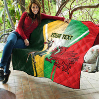 Custom South Africa And Wales Rugby Quilt Springboks Welsh Mascots Dynamic Version - Wonder Print Shop