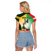 Custom South Africa And Wales Rugby Raglan Cropped T Shirt Springboks Welsh Mascots Dynamic Version - Wonder Print Shop