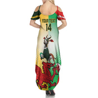 Custom South Africa And Wales Rugby Summer Maxi Dress Springboks Welsh Mascots Dynamic Version - Wonder Print Shop