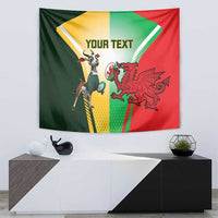 Custom South Africa And Wales Rugby Tapestry Springboks Welsh Mascots Dynamic Version - Wonder Print Shop
