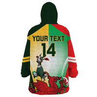 Custom South Africa And Wales Rugby Wearable Blanket Hoodie Springboks Welsh Mascots Dynamic Version - Wonder Print Shop